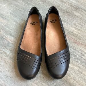 ABEO Black Leather Ballet Flats 3D Orthotic Slip-On Comfort Shoe Work US 8.5